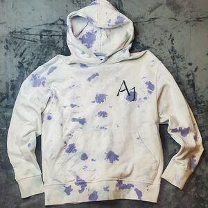 Jordan White Hoodie with Purple Details